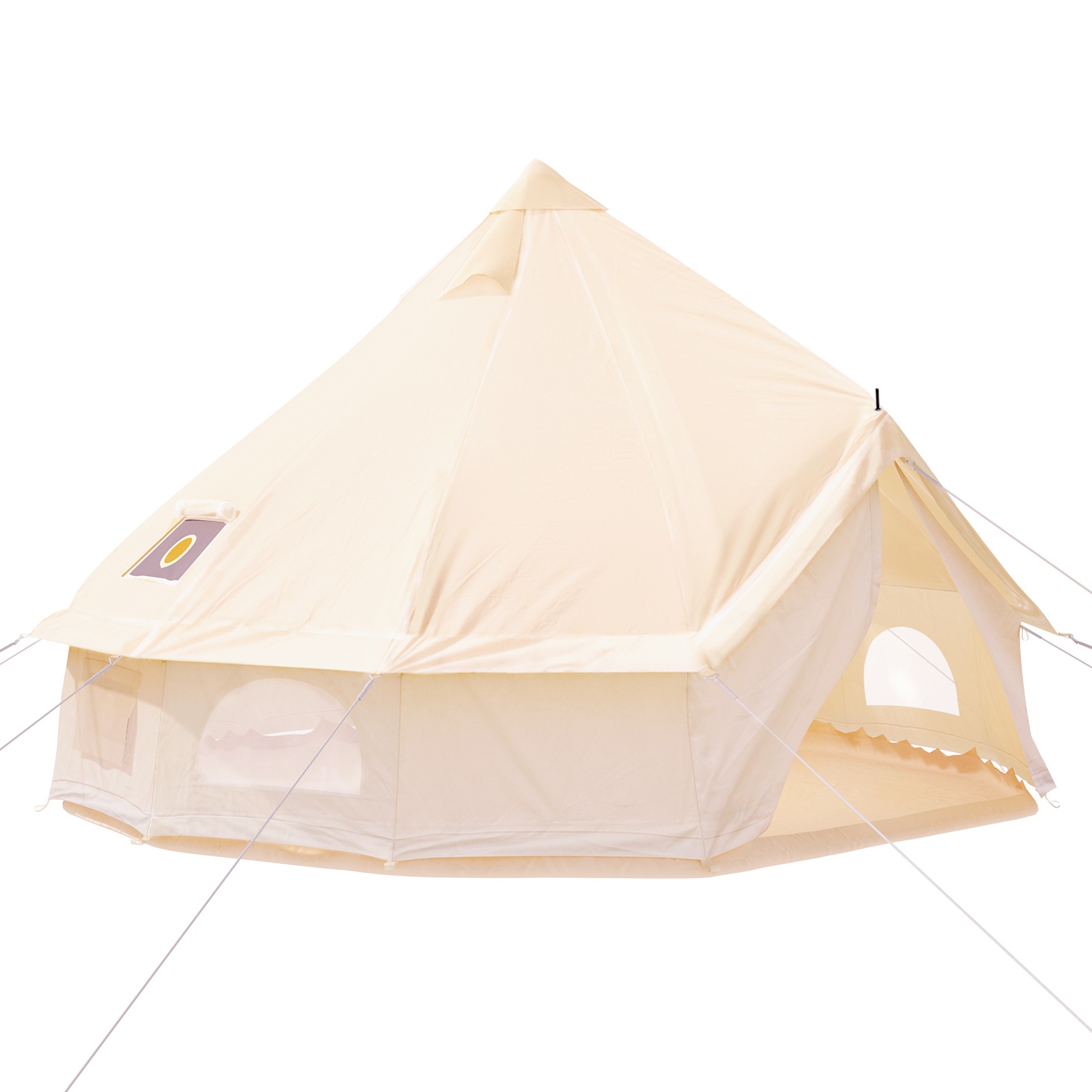 VEVOR Canvas Bell Tent, Waterproof & Breathable 100% Cotton Retro and  Luxury Yurt with Stove Jack, 6m Diameter, Large Canopy Used in Summer, for 