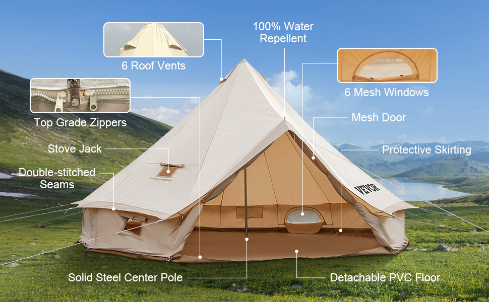 Bell Tent,7m Dia,More Than 12 Persons