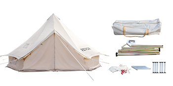 VEVOR 4-12 Person Camping Zelt 3-7m Wasserdicht Baumwolle Canvas