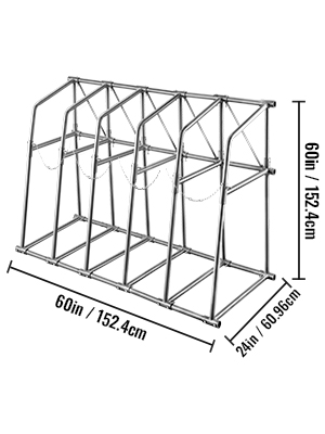 VEVOR Vertical Bar Rack, 60"W X 24"D X 60"H Vertical Material Bar Rack ...