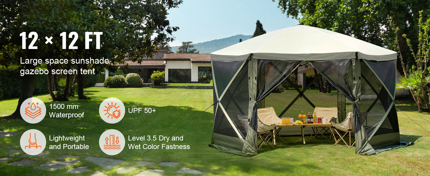 Gartenzelt Faltpavillon Partyzelt Popup Zelt 8 Personen 3,66x3,66x2,4m |  eBay.de