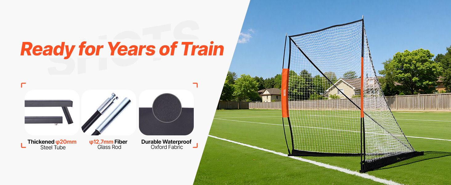 4/5/6Mm 6X6X7' Lacrosse Net Replacement With 1X Random Color Install