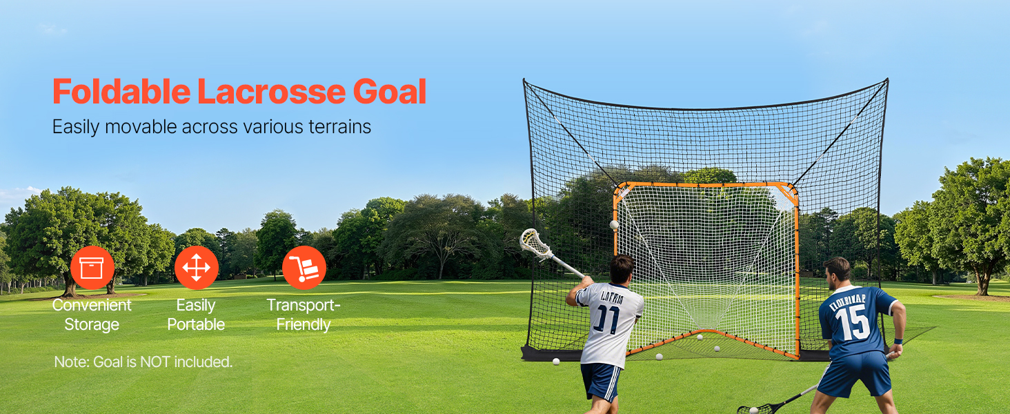 Lacrosse Goal, 6' X 6' Lacrosse Net, Portable Lacrosse Goal With Carry Bag, Fiberglass Rod Backyard Lacrosse Training Equipment, Easy Setup Collegiate Goal, Perfect For Youth Adult Training | US