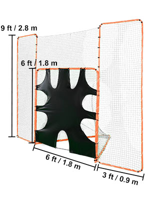 Rimbalzatore Per Lacrosse Sturdum 1,2x2,7 M – Pieghevole Con 4 Angoli Regolabili E Borsa
