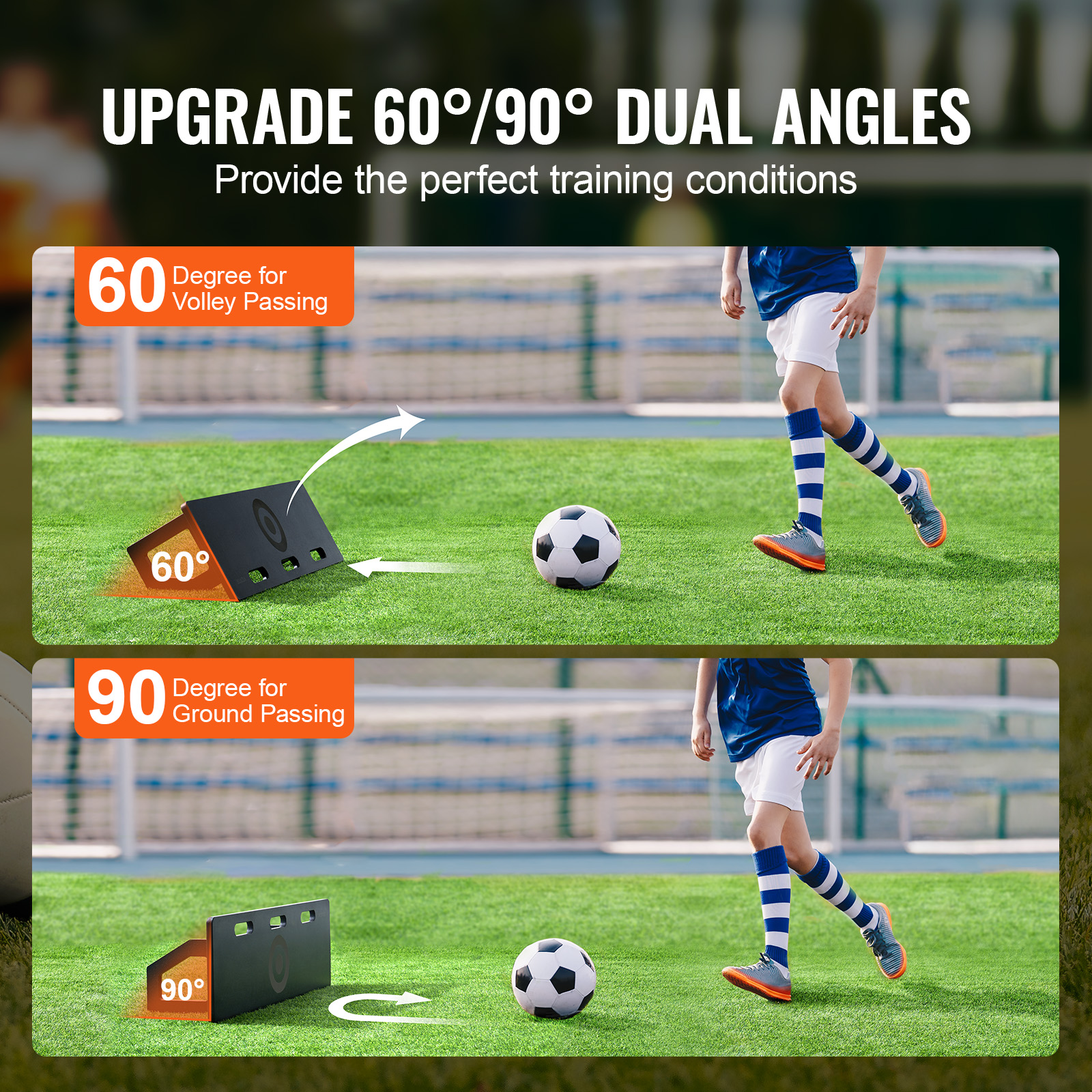 Soccer Rebounder Board/Net 32X12"-7x7' Kick-Back Portable Football Training Gift - Picture 17 of 86