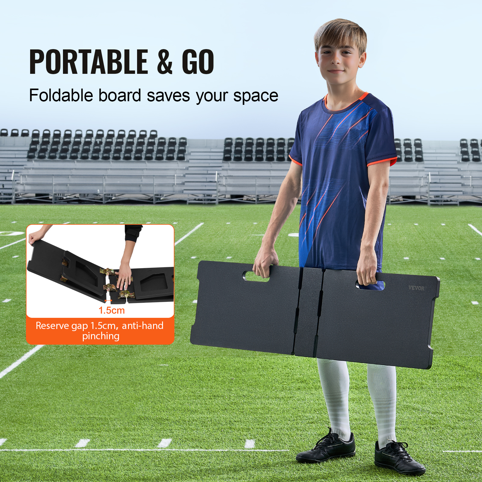 Soccer Rebounder Board/Net 32X12"-7x7' Kick-Back Portable Football Training Gift - Picture 30 of 86