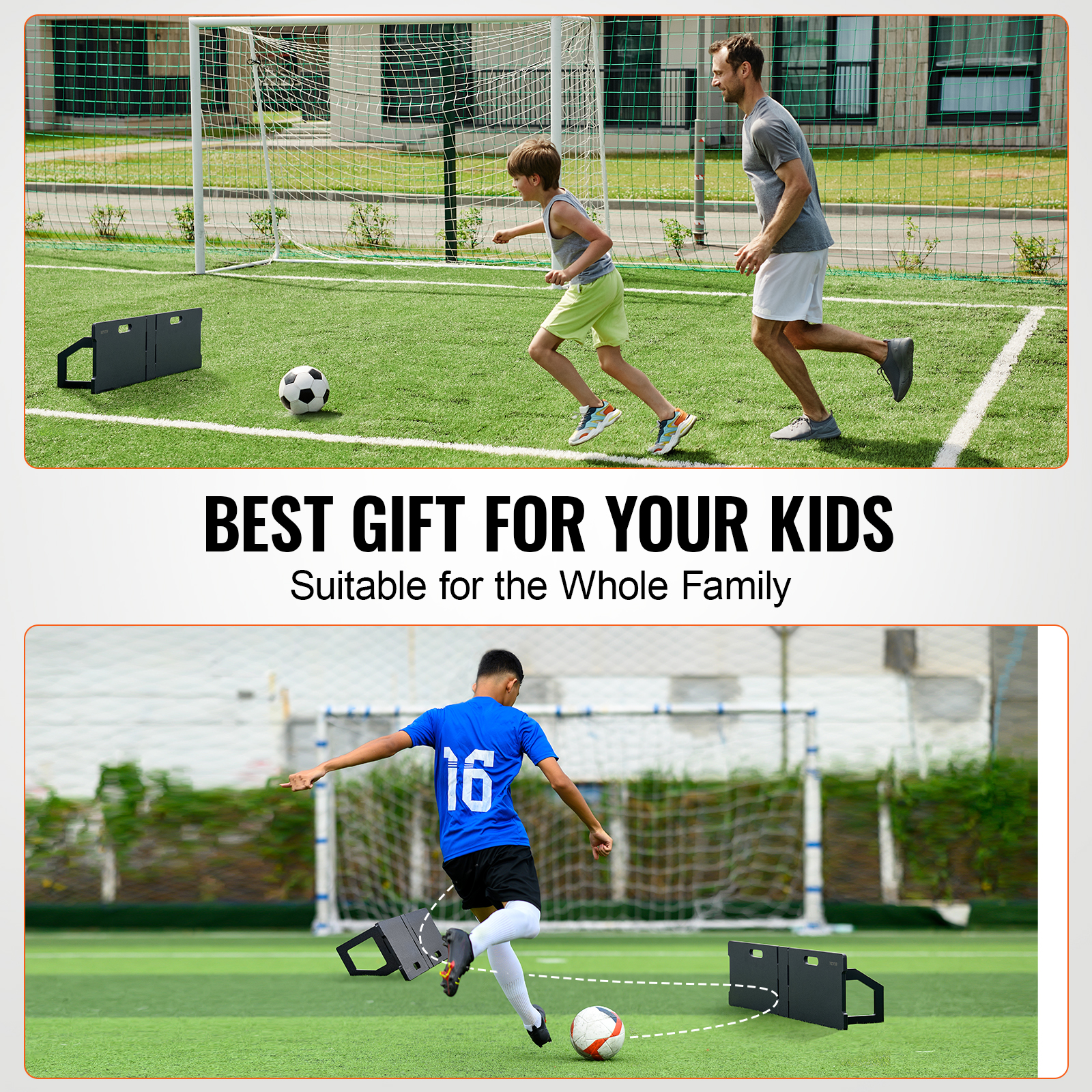Soccer Rebounder Board/Net 32X12"-7x7' Kick-Back Portable Football Training Gift - Picture 32 of 86