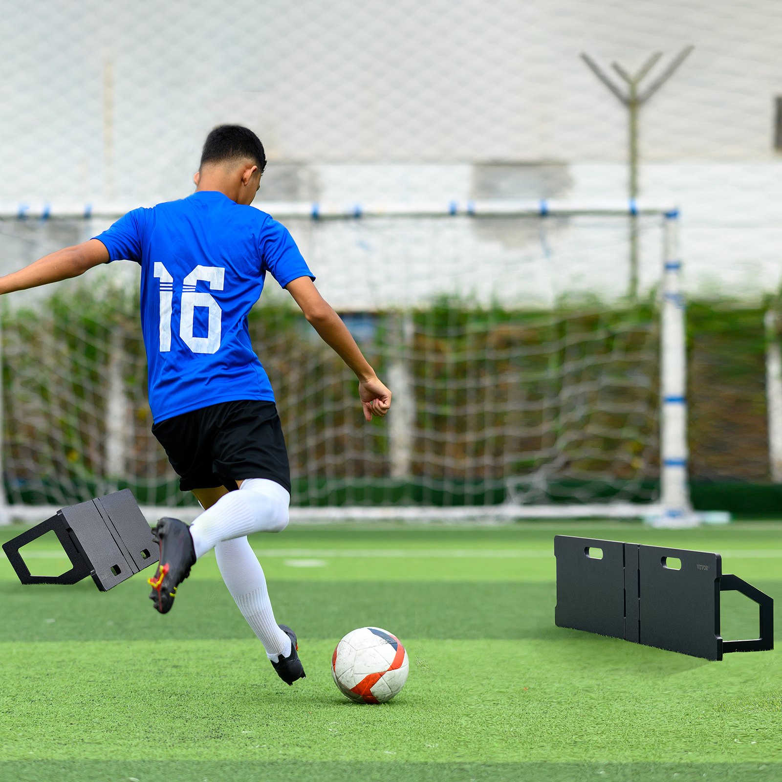 Soccer Rebounder Board/Net 32X12"-7x7' Kick-Back Portable Football Training Gift - Picture 34 of 86