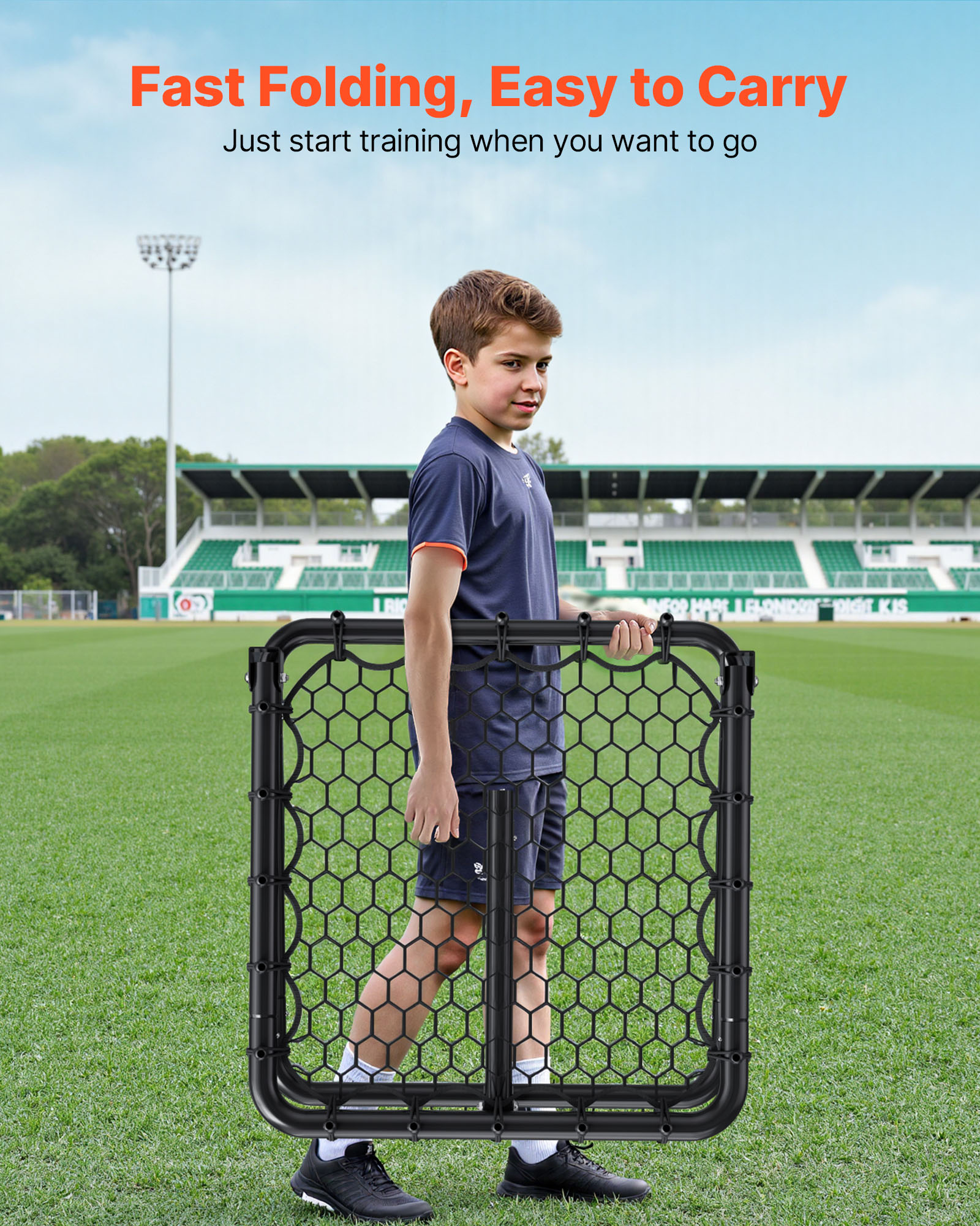 Soccer Rebounder Board/Net 32X12"-7x7' Kick-Back Portable Football Training Gift - Picture 55 of 86