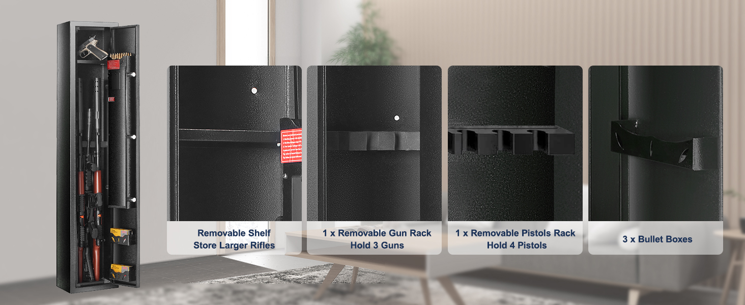 4-10 Rifle Safe Quick Access Long Gun Safe Shotgun Rifle Cabinet