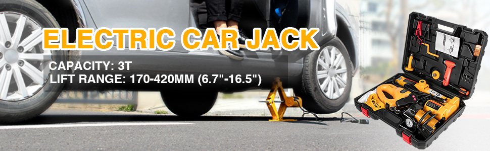 Electric Car Jack, 3 Ton, 12V