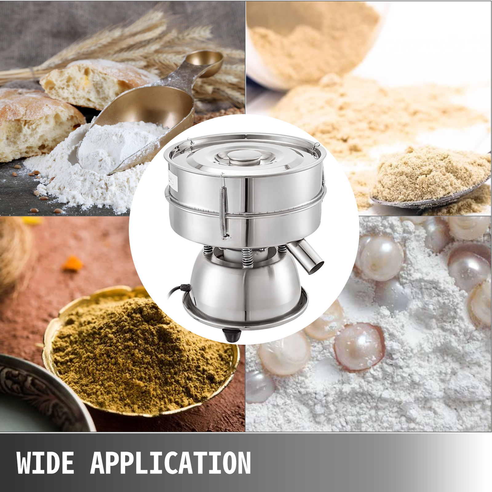 VEVOR Mechanical Electric Vibrating Sieve Machine Powder Particles 12 and 80 Mesh 110V