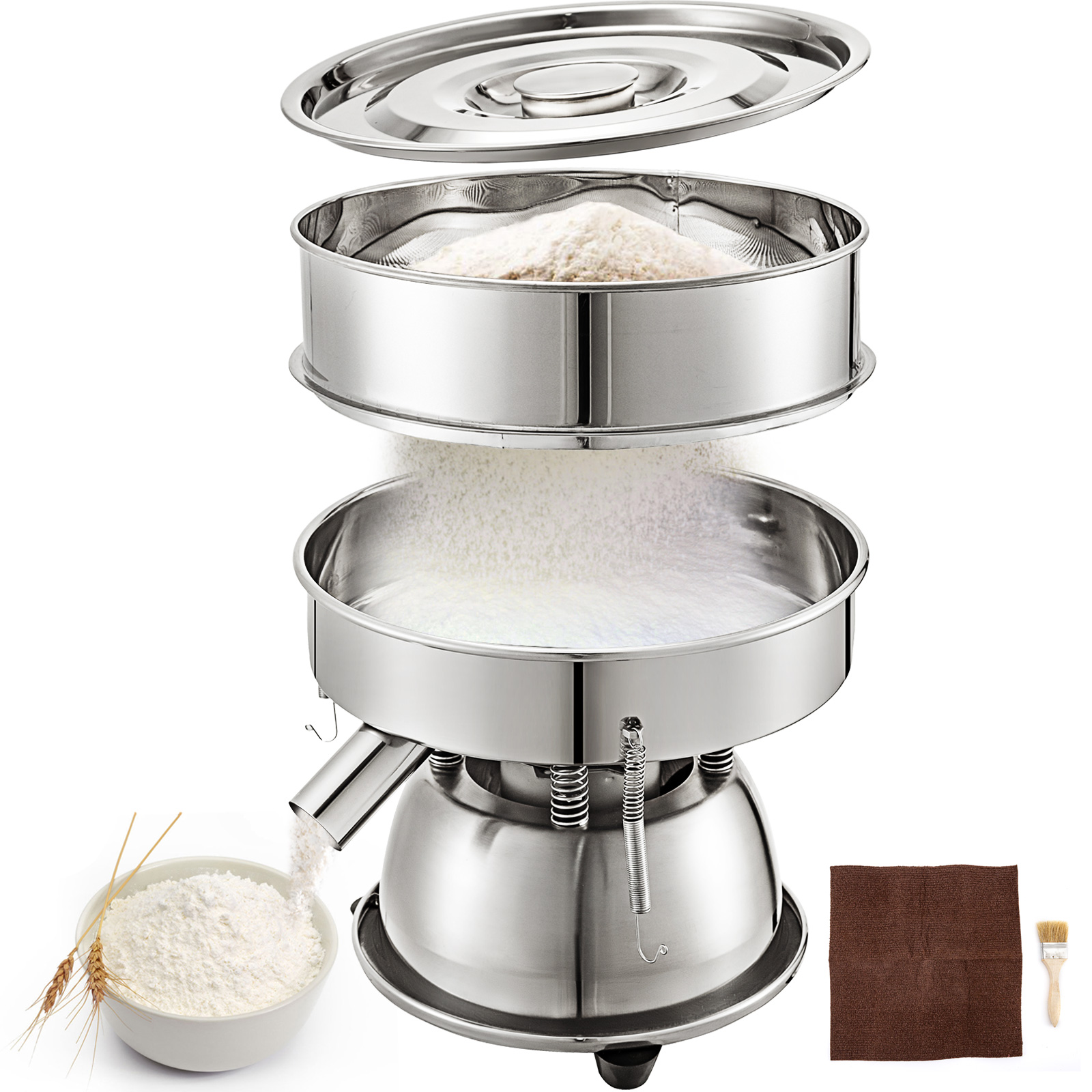 Accessori per la cottura manuale del setaccio manuale del setaccio della farina dellacciaio inossidabile del setaccio per la cucina domestica o il forno 