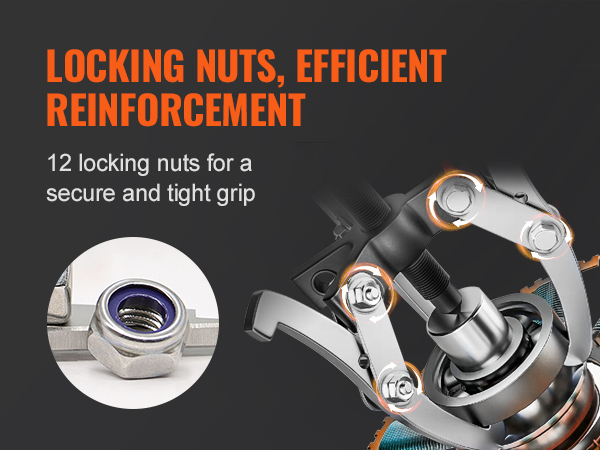 thumbnail image 2 of 4-Piece Gear Puller Set – 3, 4, 6 & 8 Inch – 3-Jaw Bearing Puller – Mechanic Tool 2 of 6