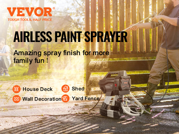 VEVOR Stand Airless Paint Sprayer, 7/8HP 650W High Efficiency Airless  Sprayer, 2900PSI Electric Paint Sprayer Machine Extension Rod and Cleaning  Kits for Interior Exterior Furniture/Fence/Home/House VEVOR CA
