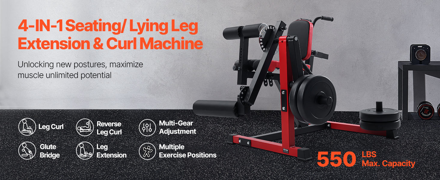 thumbnail image 2 of Ritfit Smith Machine Leg Extension And Curl Machine, 800LBS Adjustable Lower Body Special Exercise Bench Weight Workout Equipment Thigh Home Gym Leg Press Machine 2 of 14