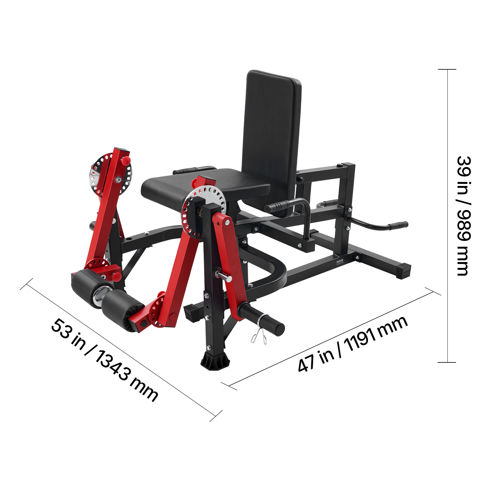 VEVOR Leg Extension and Curl Machine, Seated Leg Rotary Extension for ...