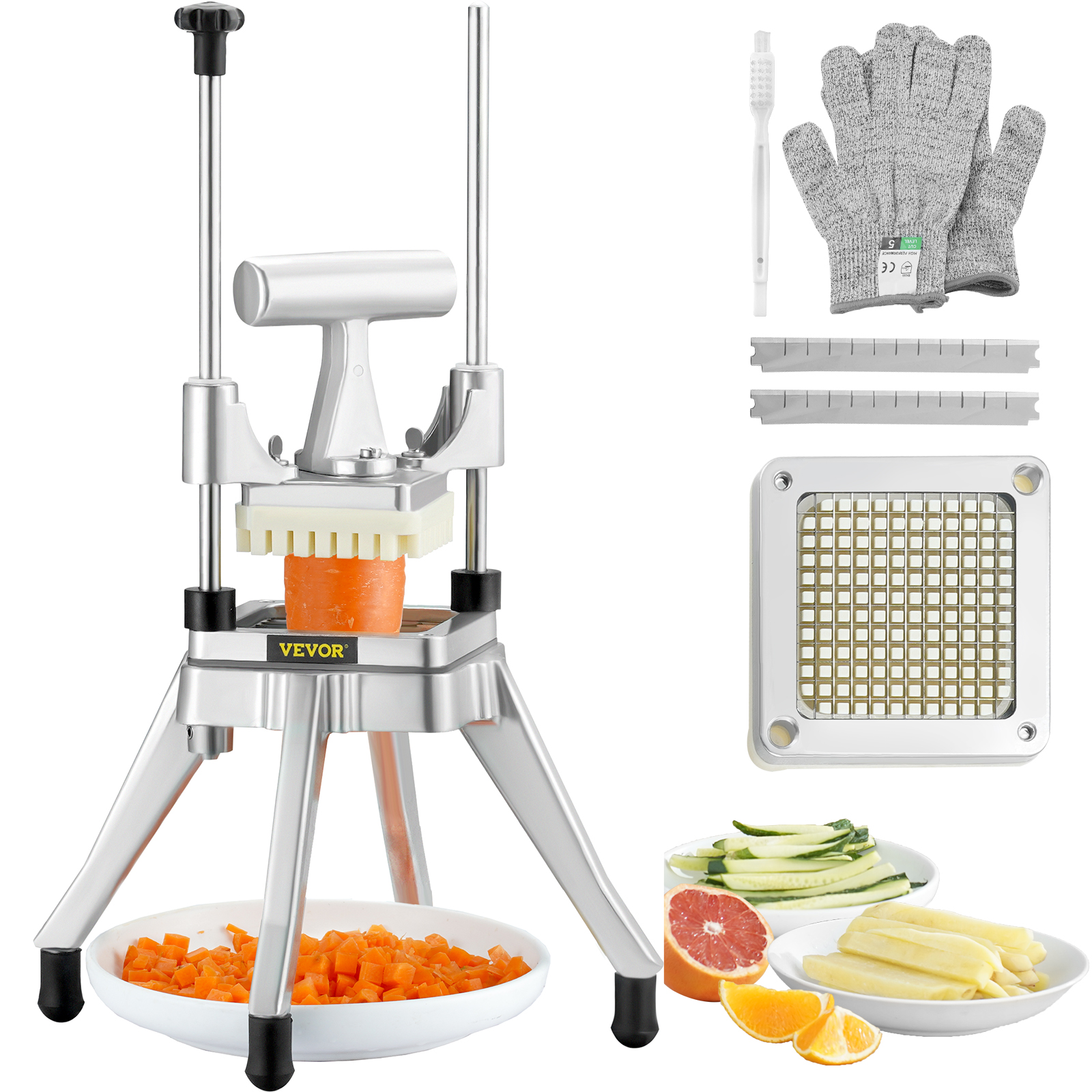 VEVOR Commercial Vegetable Cutter Chopper 1/2/1/4/3/8inch Fruit Vegetable Dicer