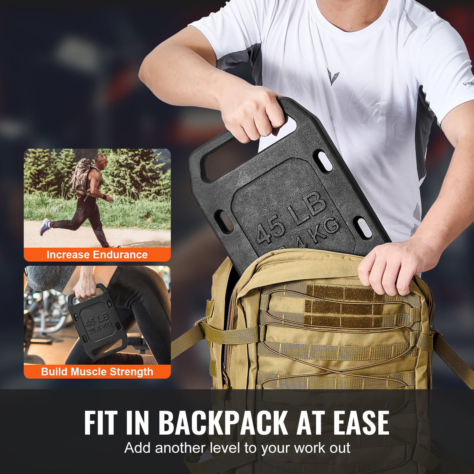Mophorn 45LB Cast Iron Ruck Weight, Single Ruck Plate, Weighted Plate ...