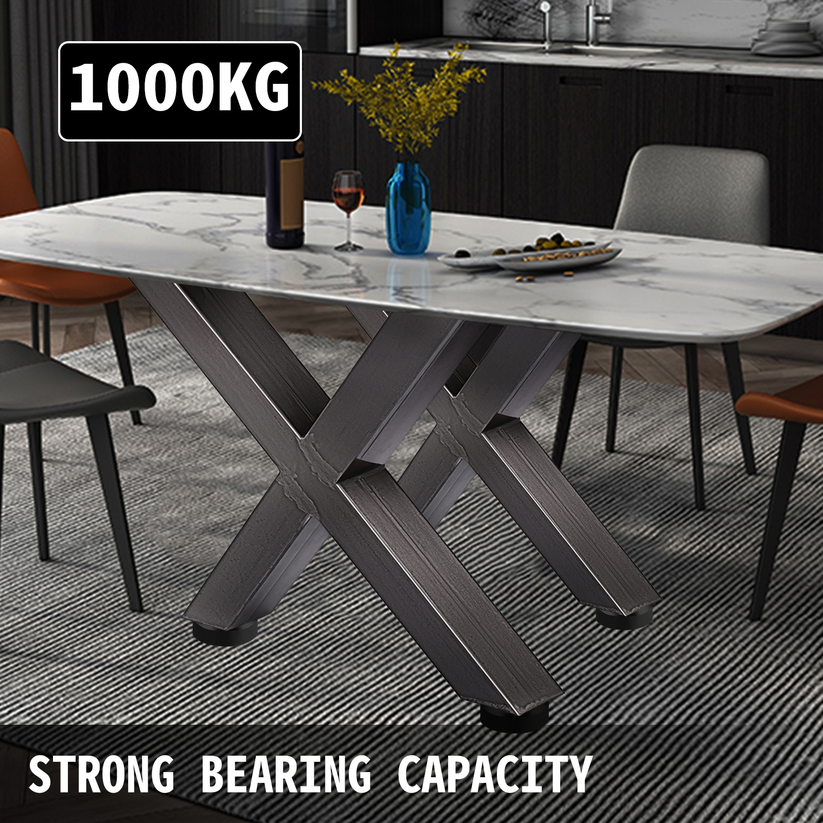 Patas de mesa de metal, patas de escritorio de metal resistente, patas de  mesa negras industriales de 28 pulgadas de altura, patas de mesa de  comedor