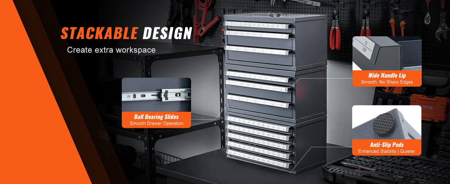 VEVOR Drill Bit Dispenser FiveDrawer Drill Bit Organizer