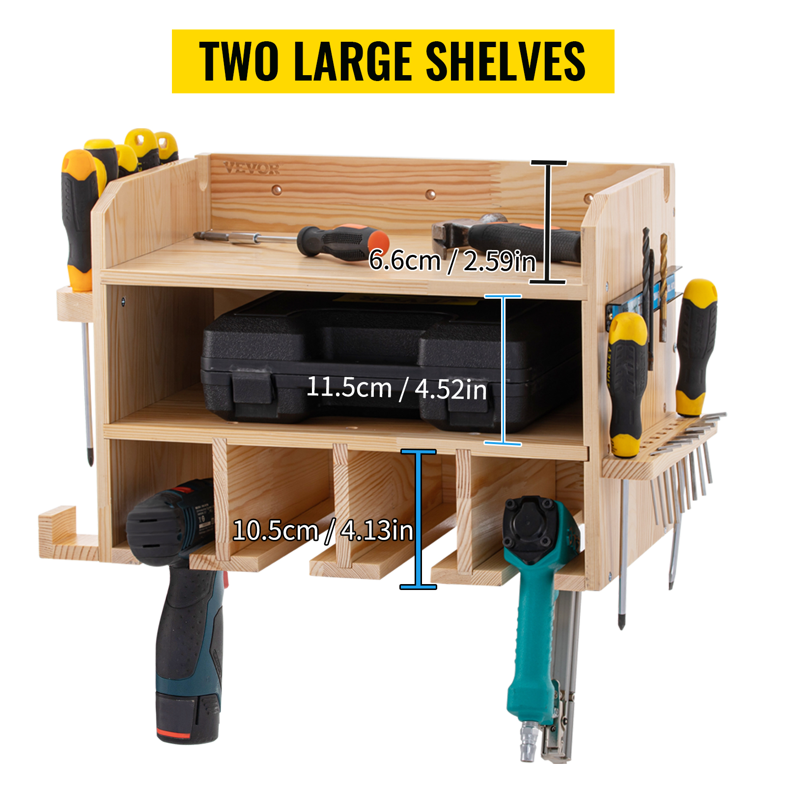 VEVOR Power Tool Organizer, Wall Mounted Drill Holder, 4 Hanging
