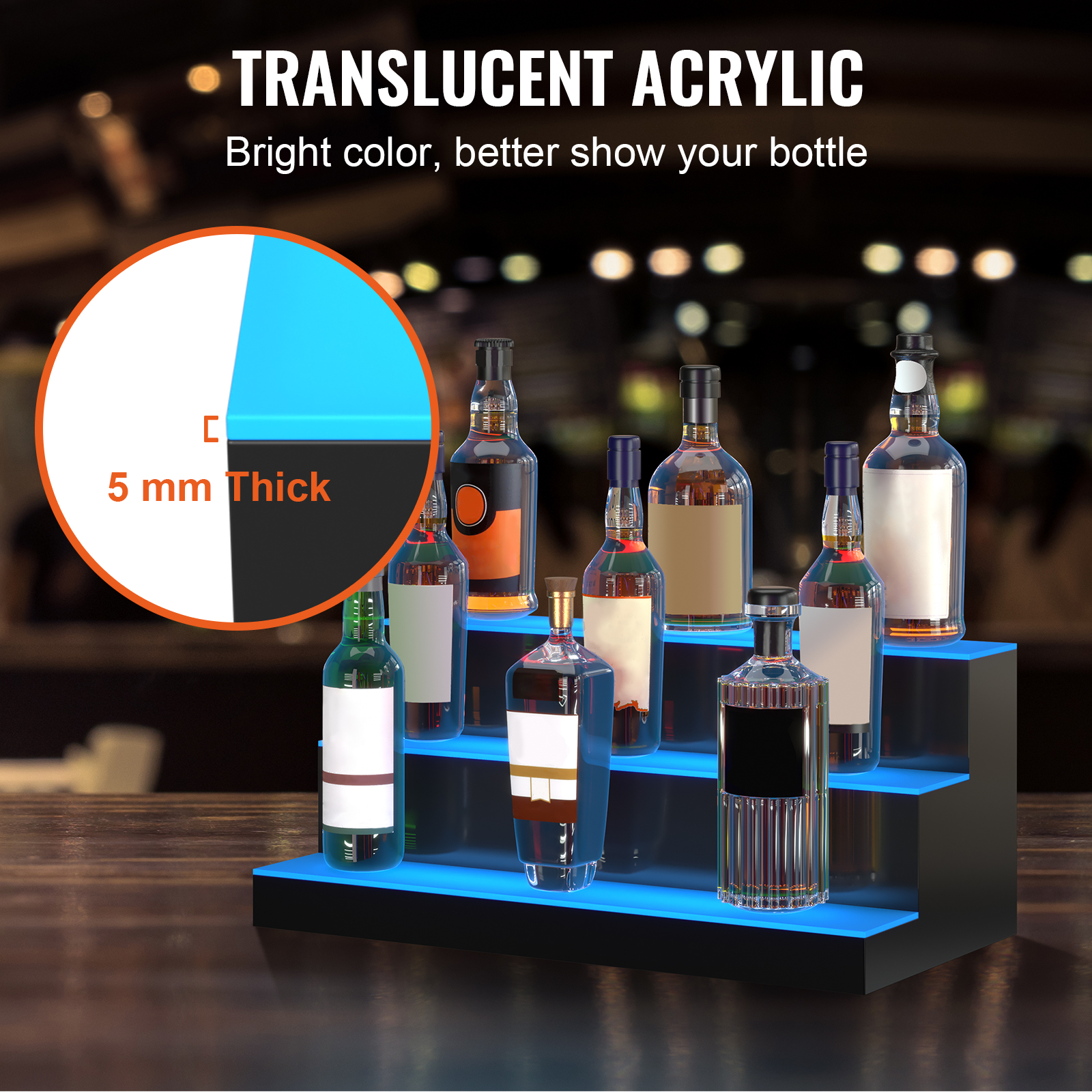 Uimoso LED Lighted Liquor Bottle Display Bar Shelf RF & App Control | eBay