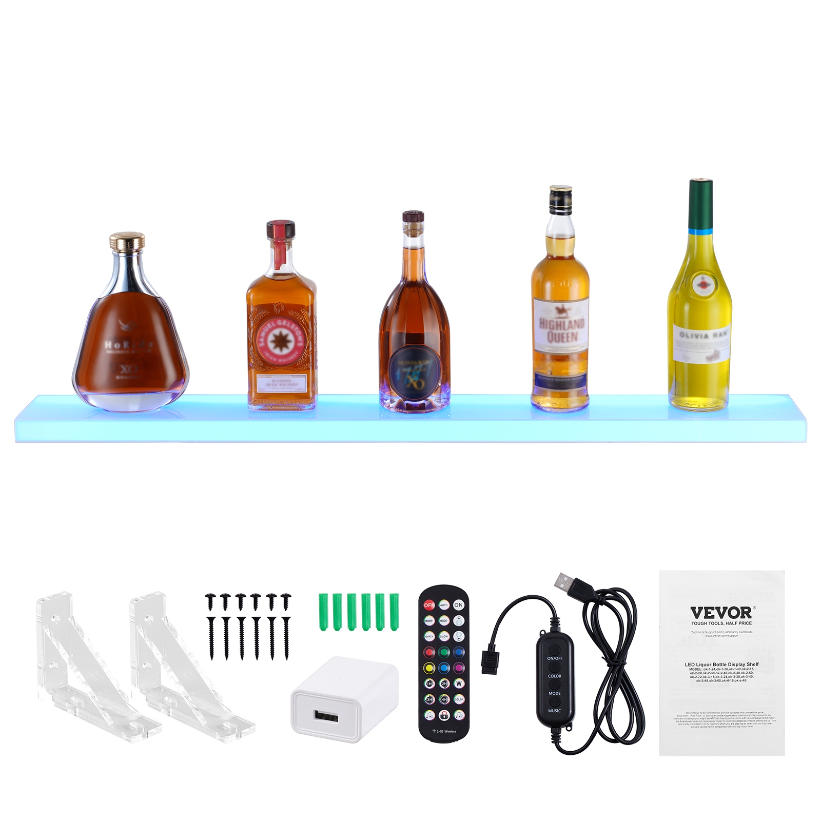 16/48/72"1-4 Steps LED Lighted Liquor Bottle Display Bar Shelf App Control - Picture 35 of 134