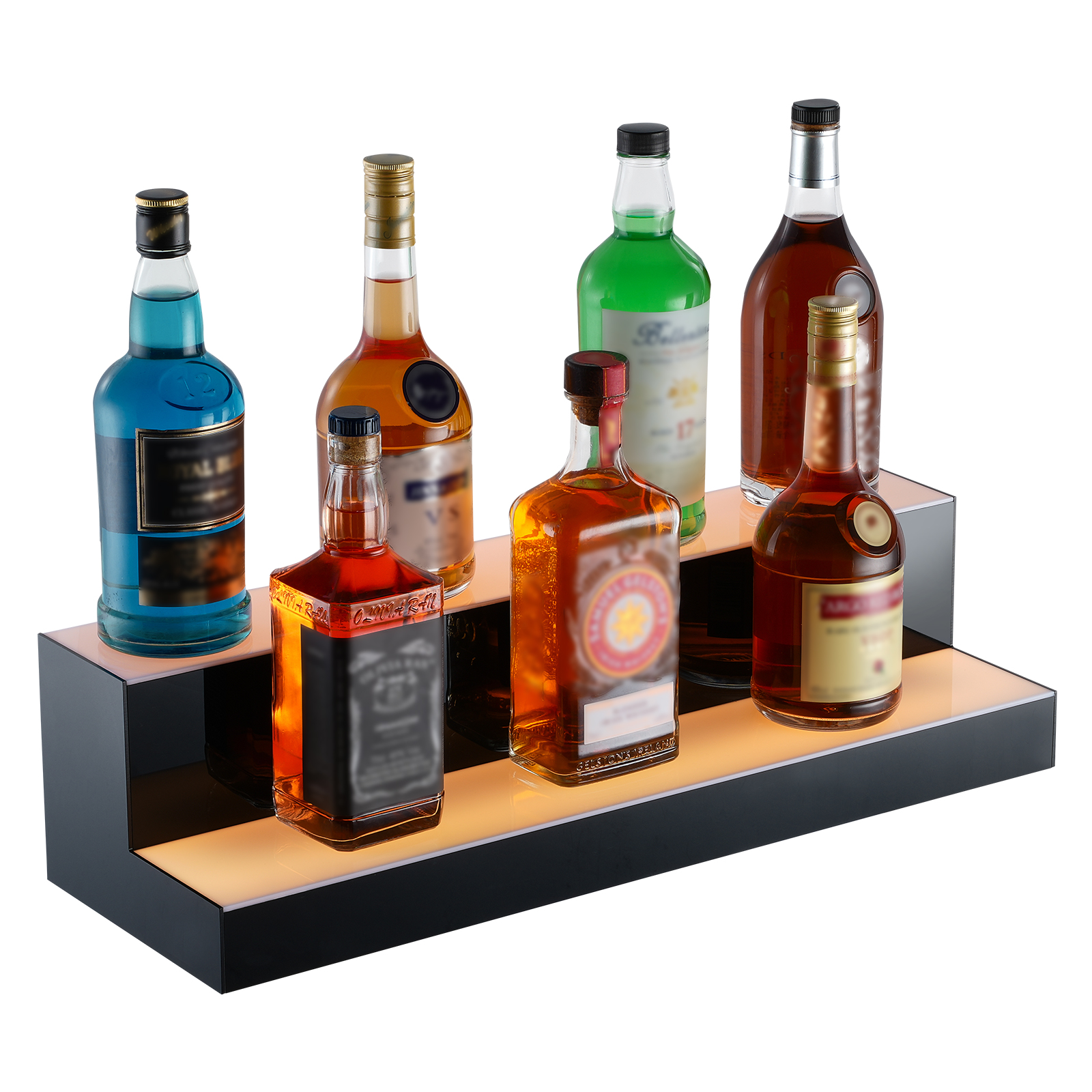16/48/72"1-4 Steps LED Lighted Liquor Bottle Display Bar Shelf App Control - Picture 97 of 134