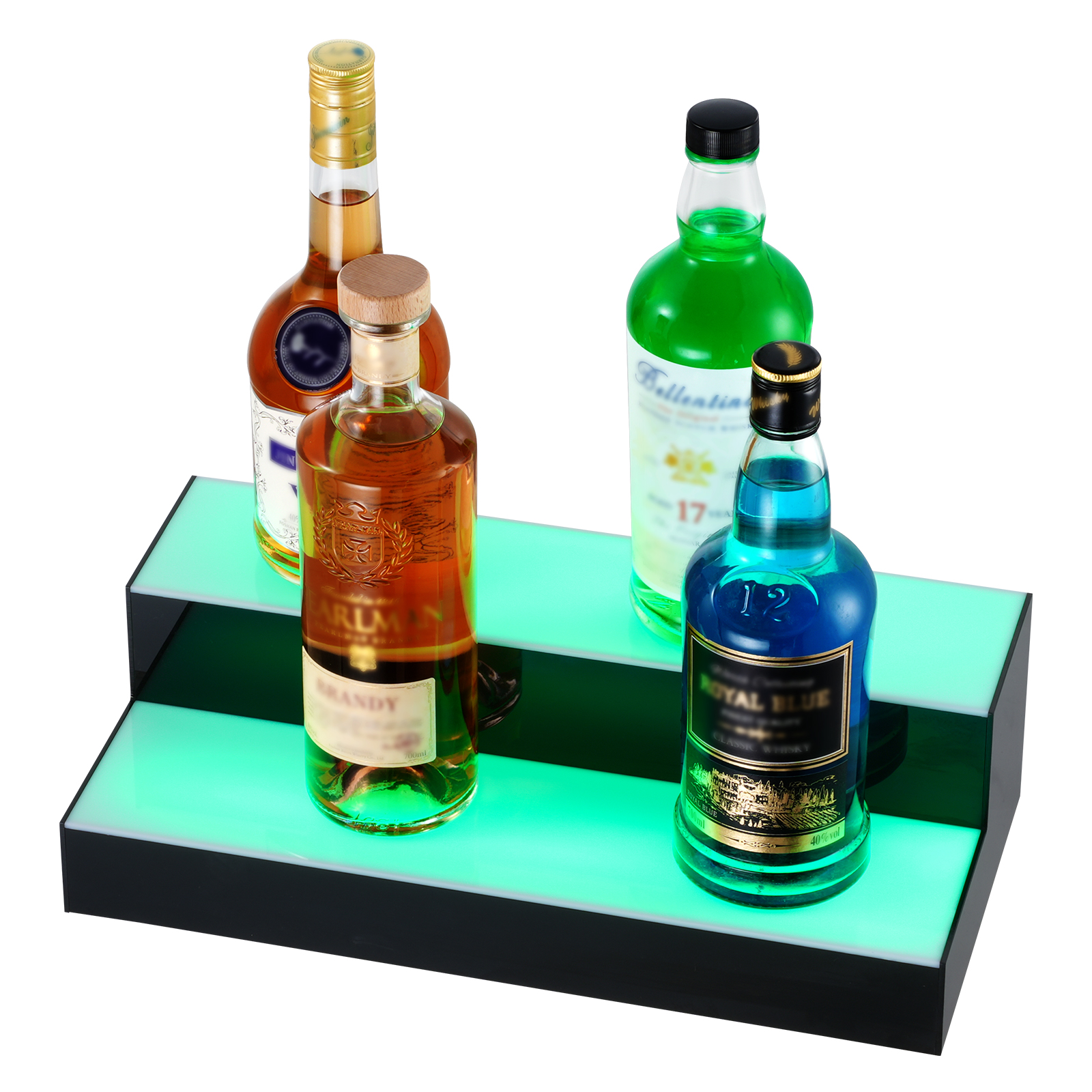 16/48/72"1-4 Steps LED Lighted Liquor Bottle Display Bar Shelf App Control - Picture 72 of 134