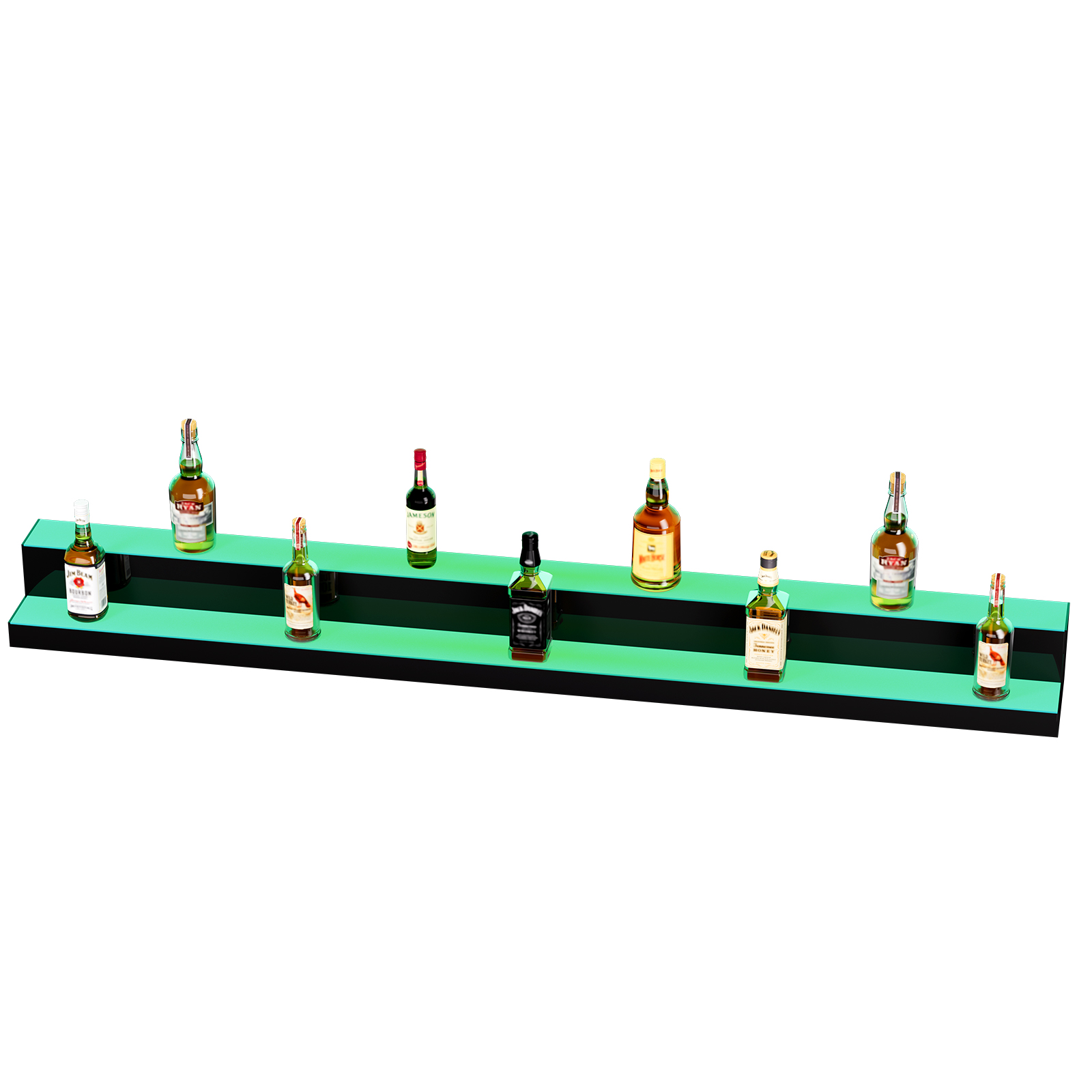 16/48/72"1-4 Steps LED Lighted Liquor Bottle Display Bar Shelf App Control - Picture 120 of 134