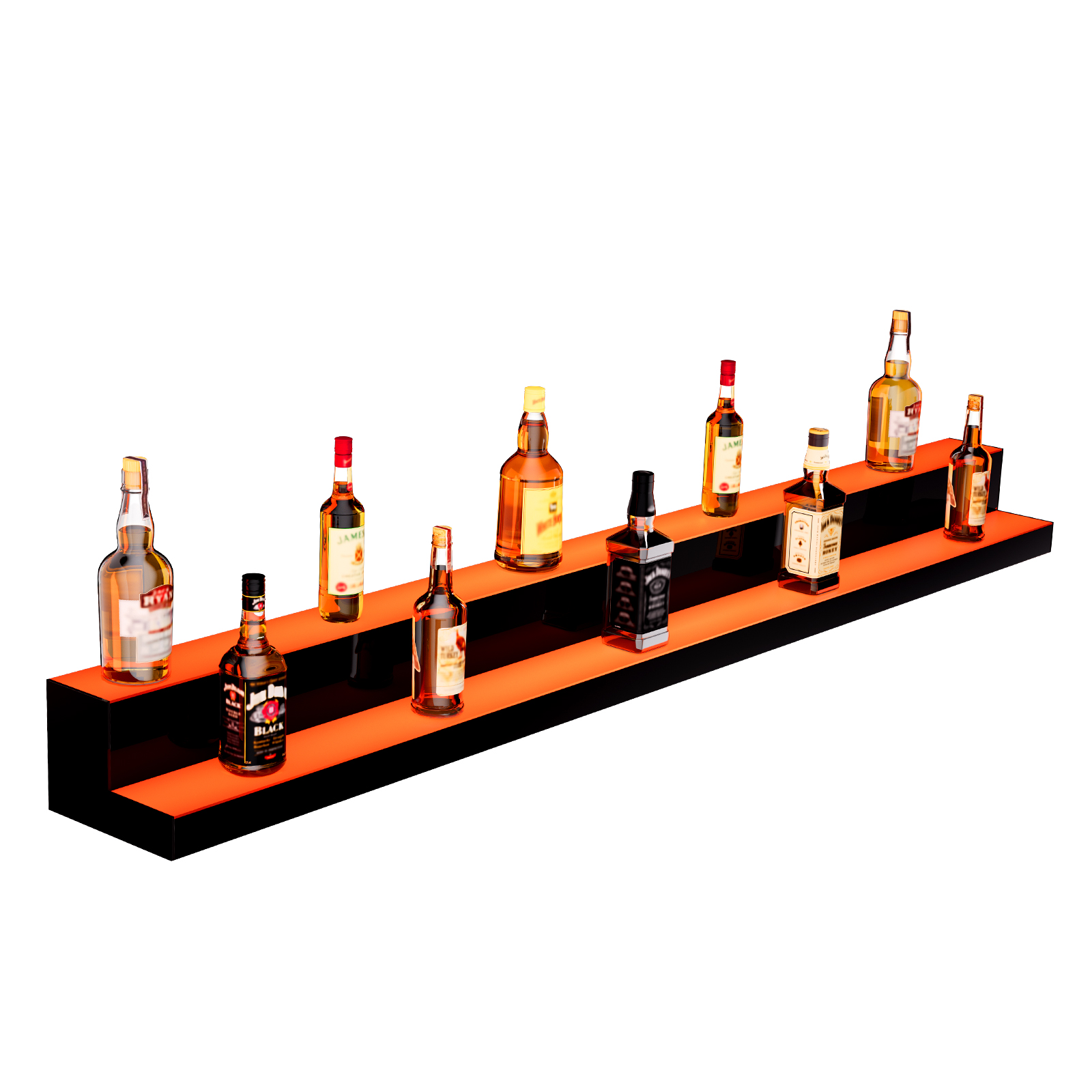16/48/72"1-4 Steps LED Lighted Liquor Bottle Display Bar Shelf App Control - Picture 121 of 134