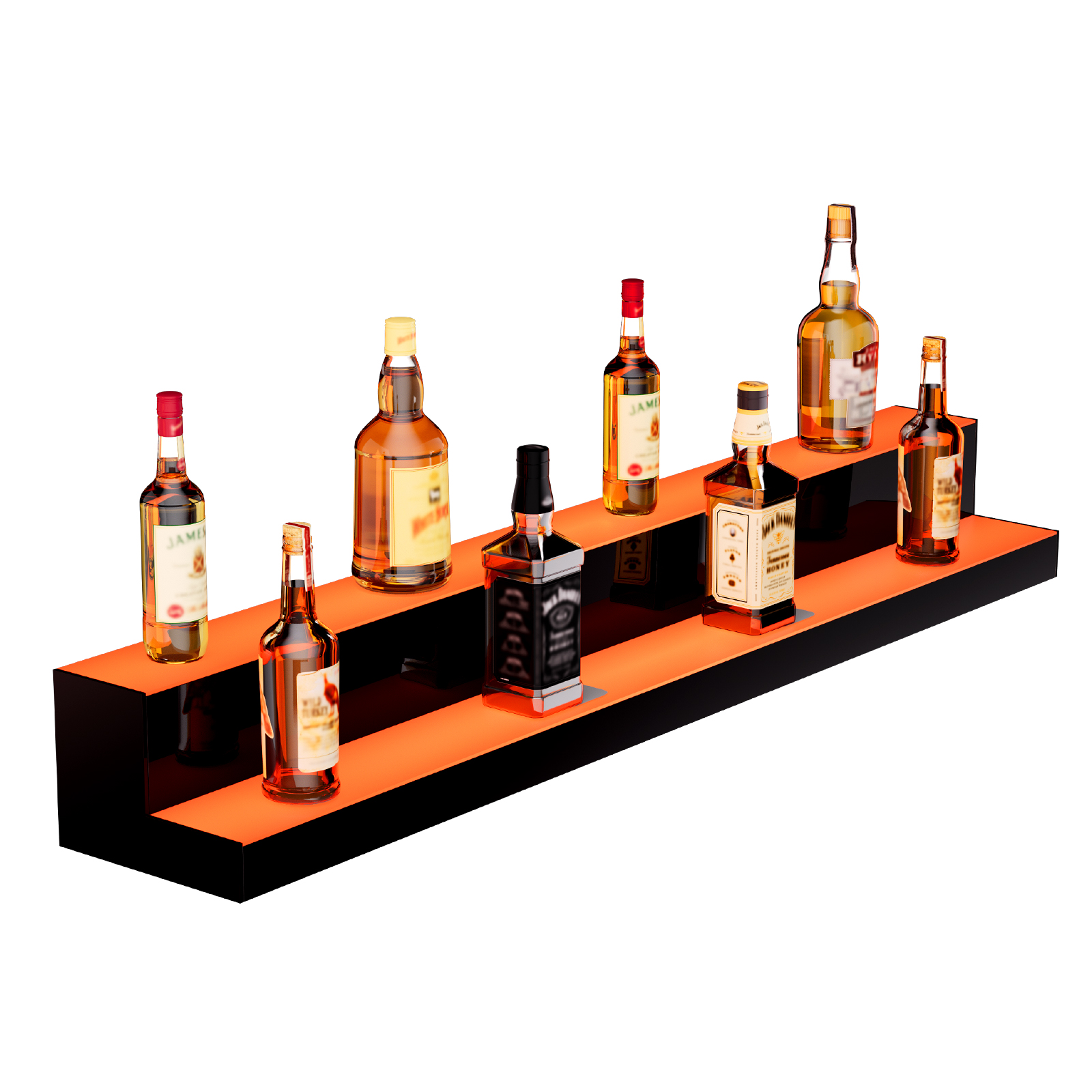 16/48/72"1-4 Steps LED Lighted Liquor Bottle Display Bar Shelf App Control - Picture 61 of 134