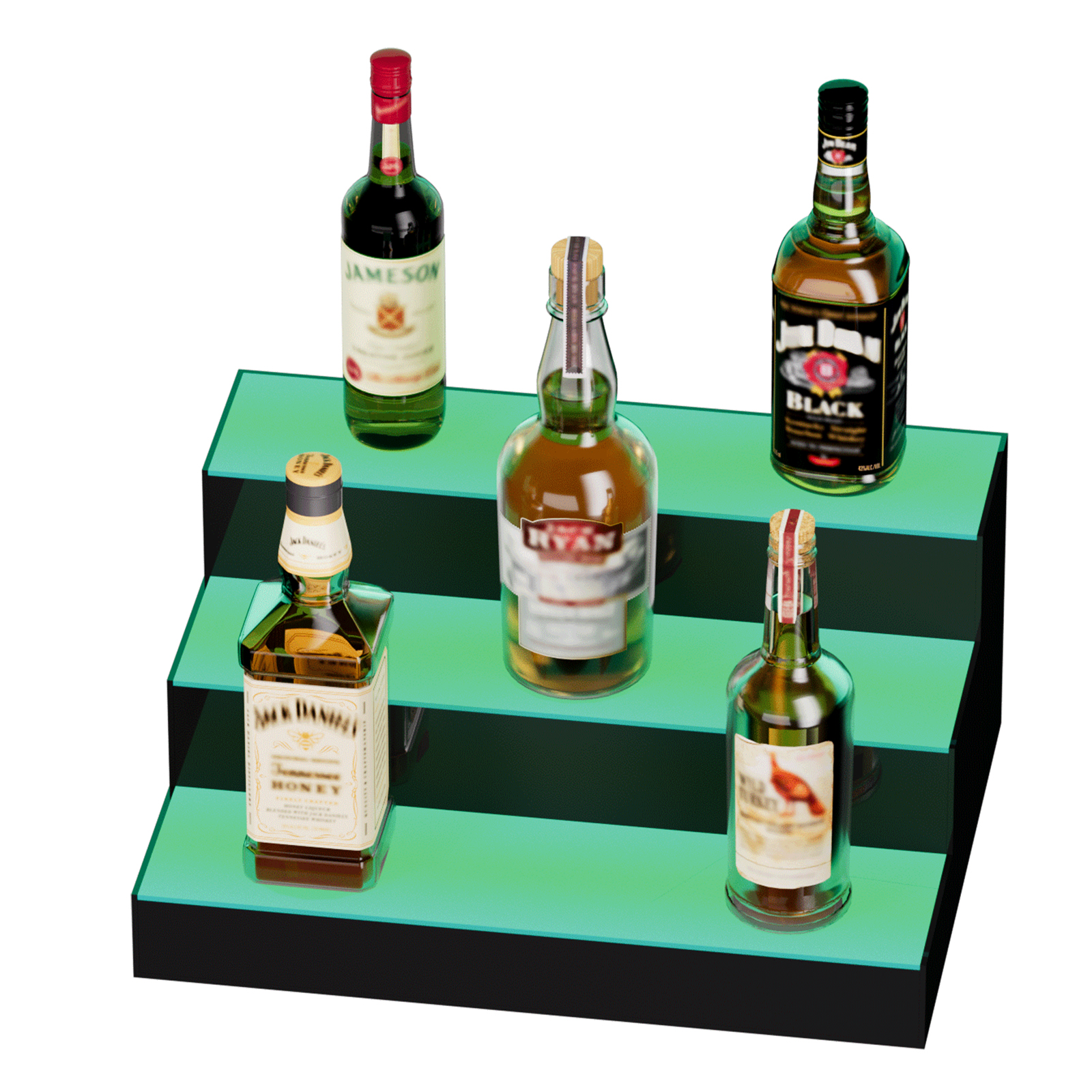 16/48/72"1-4 Steps LED Lighted Liquor Bottle Display Bar Shelf App Control - Picture 24 of 134