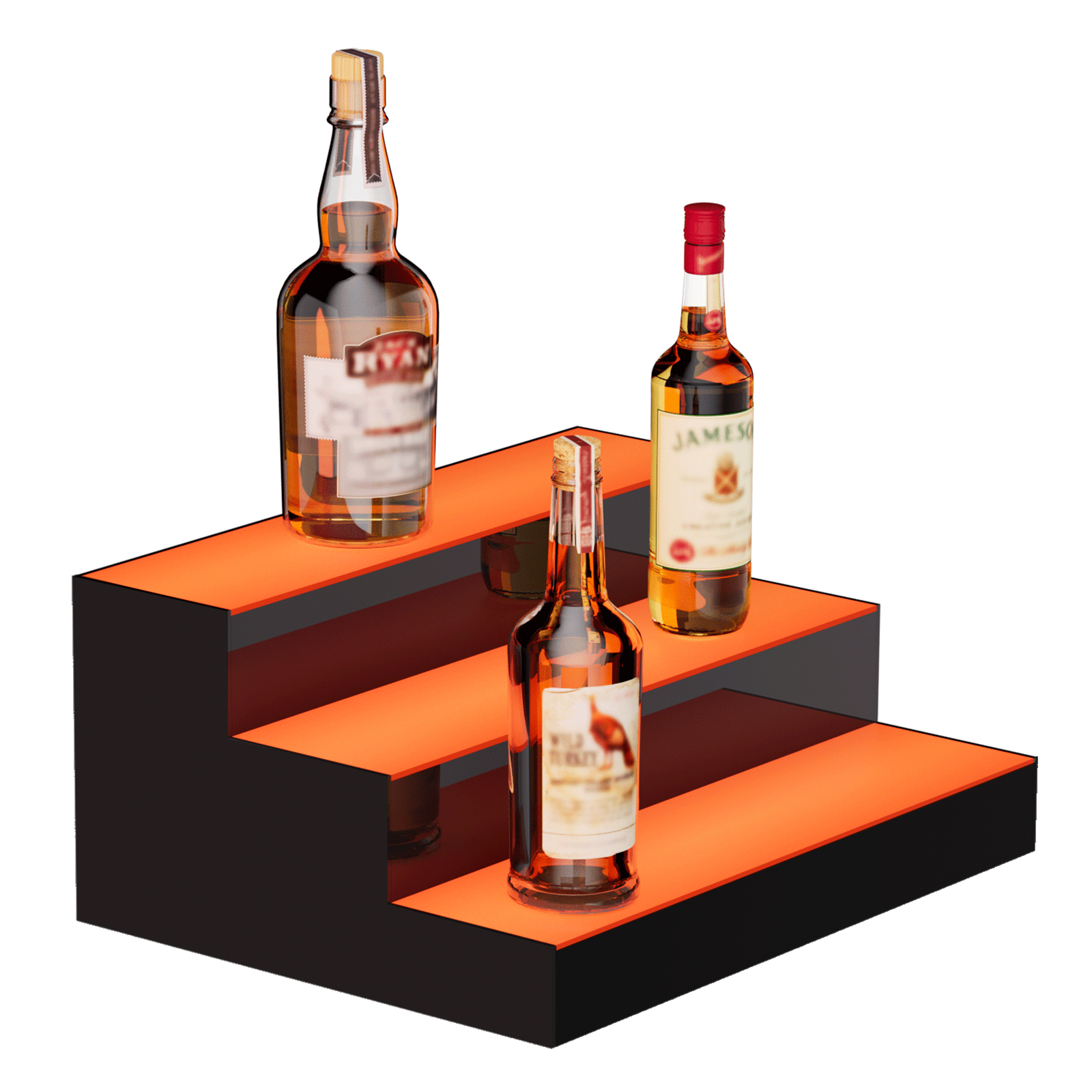16/48/72"1-4 Steps LED Lighted Liquor Bottle Display Bar Shelf App Control - Picture 25 of 134