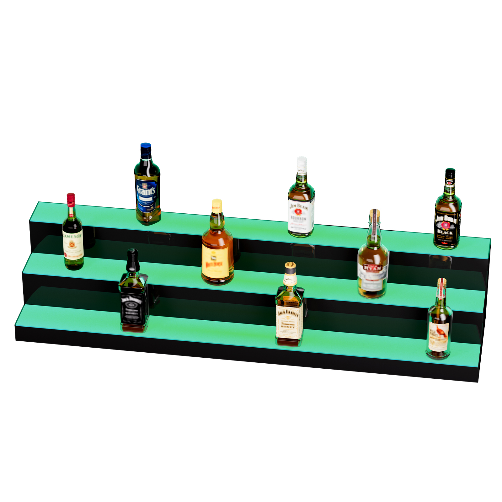 16/48/72"1-4 Steps LED Lighted Liquor Bottle Display Bar Shelf App Control - Picture 12 of 134