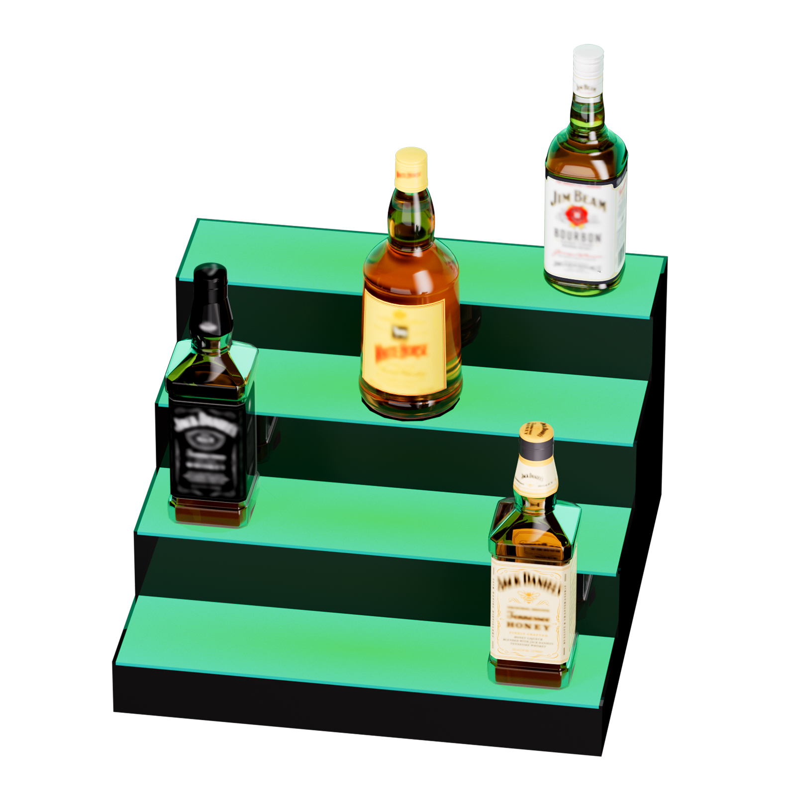 16/48/72"1-4 Steps LED Lighted Liquor Bottle Display Bar Shelf App Control - Picture 132 of 134