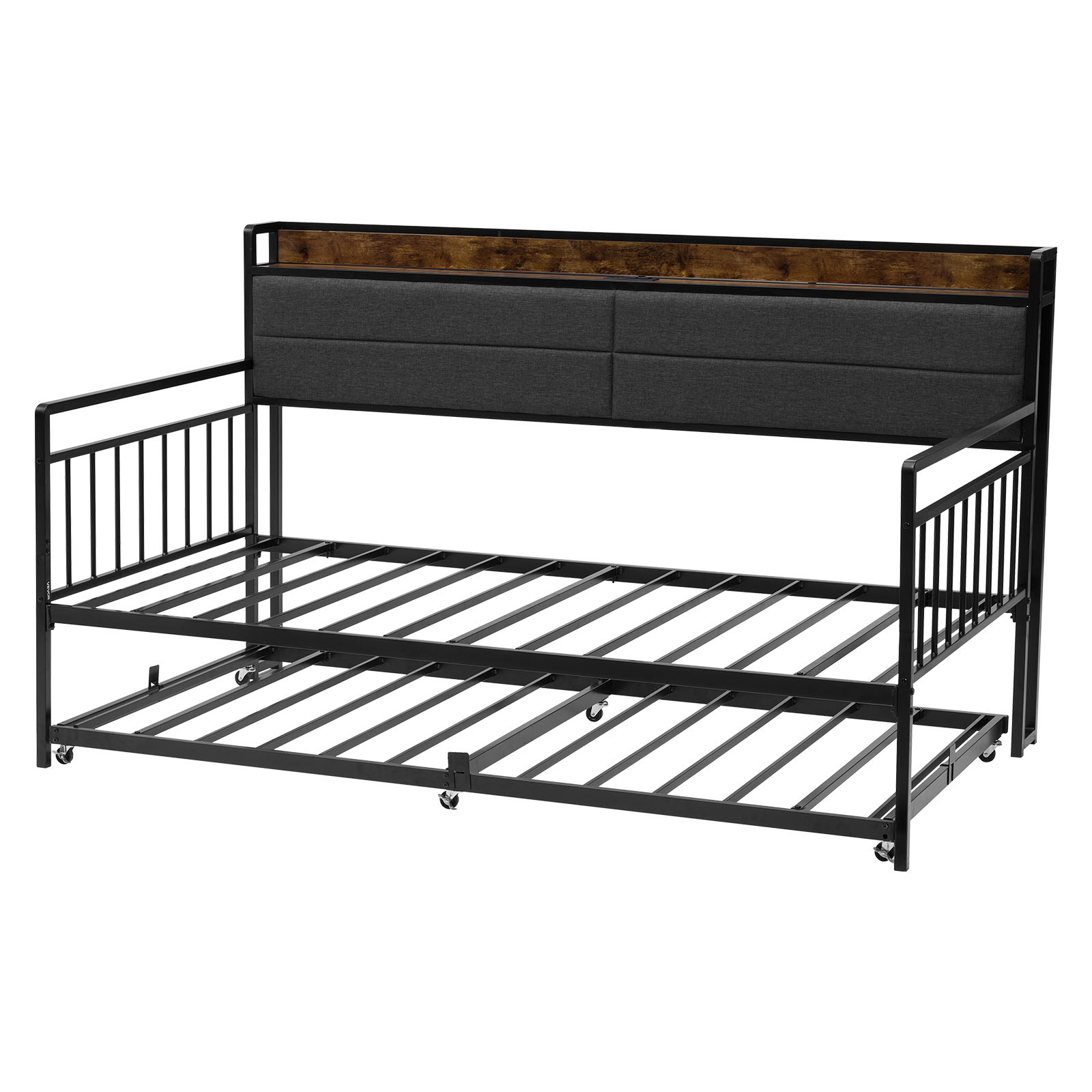 Metal Day Bed With Trundle（with Charging Station Or Not）