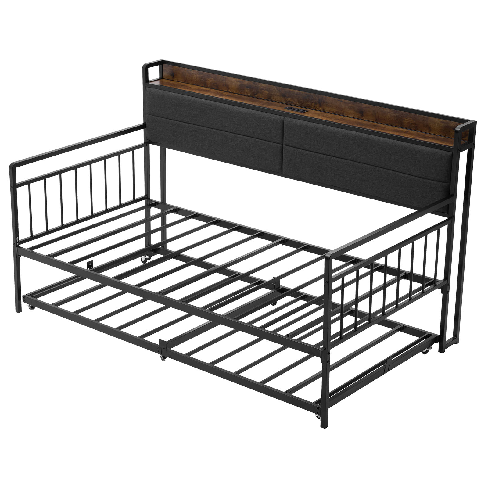 Uimoso Daybed Frame Metal Day Bed with Trundle（With Charging Station Or Not）