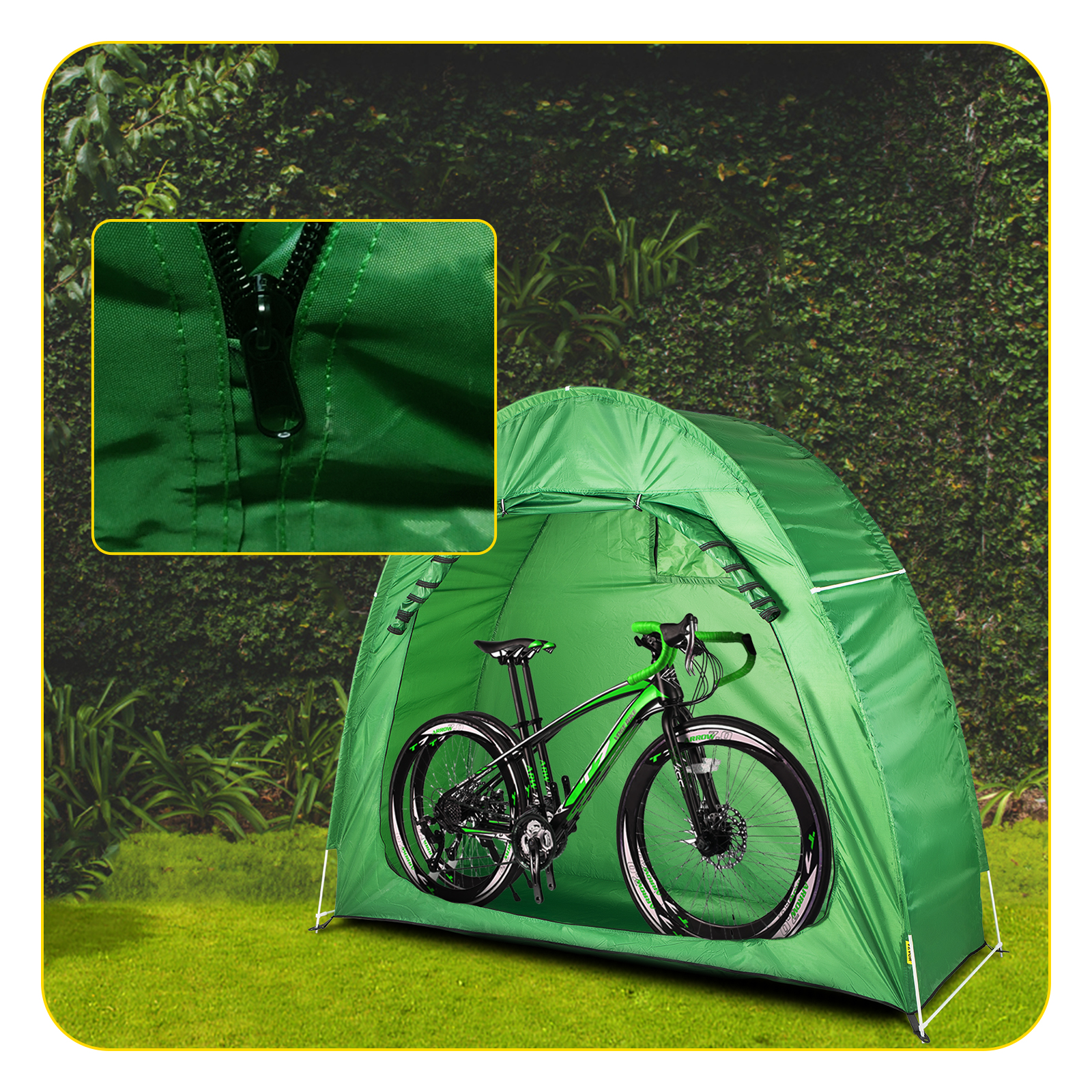 VEVOR Bike Cover Storage Tent, 420D Oxford Portable for 2 Bikes