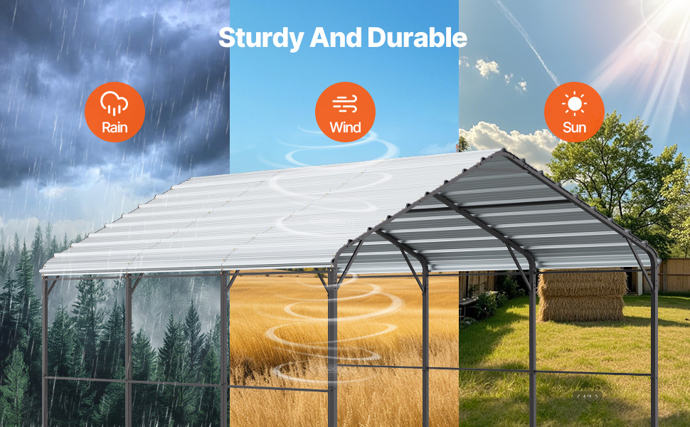 Carport protection from wind, rain, and sun