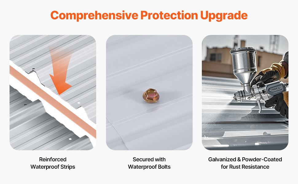 Waterproof sealing strips and rust-resistant treatments