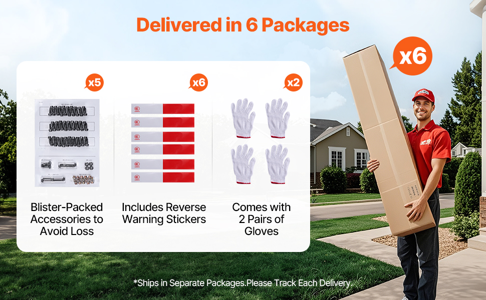 Multiple labeled packages with assembly instructions