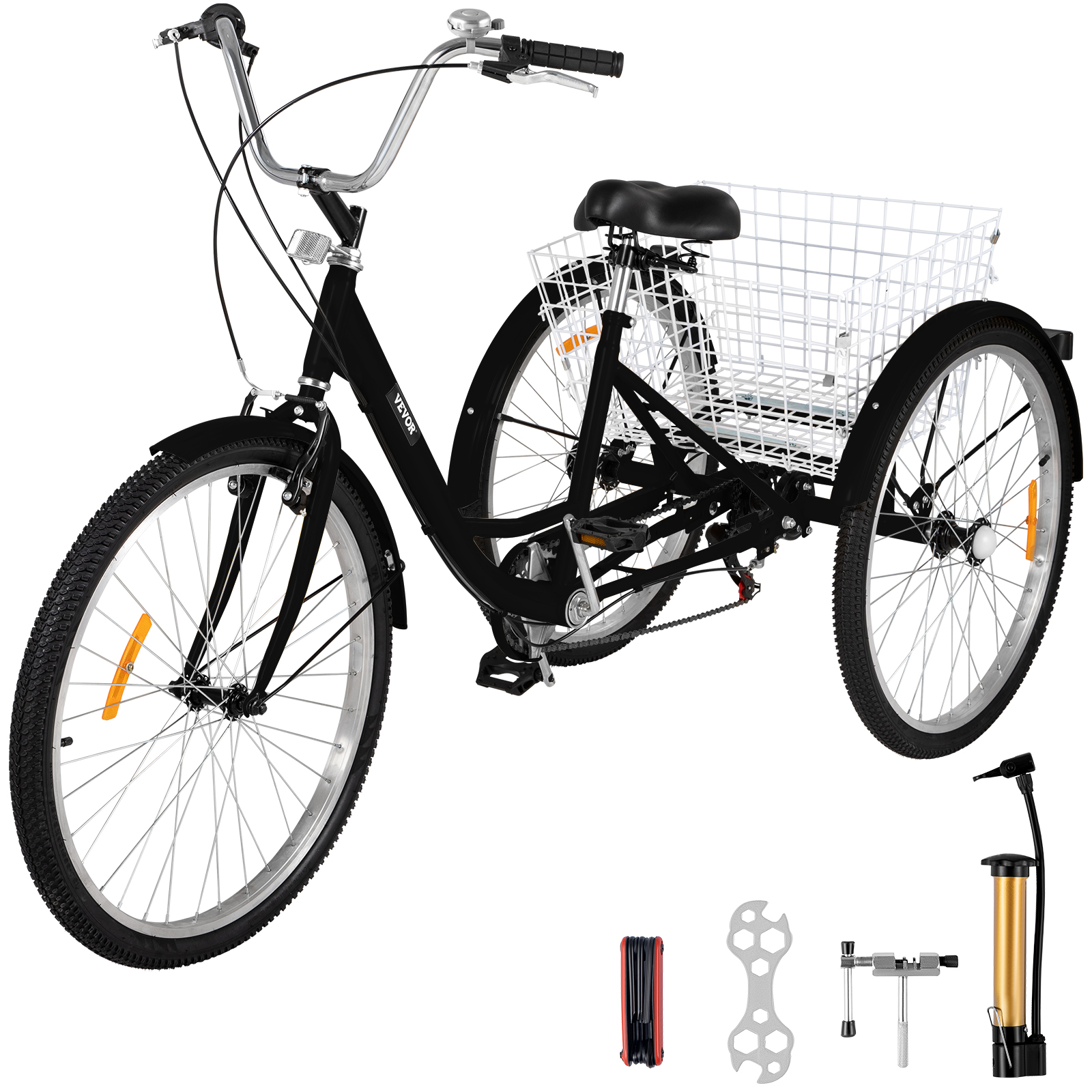 Triciclos eléctricos adultos 7 velocidades, triciclos adultos 24/26  pulgadas 3 ruedas bicicletas