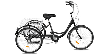 VEVOR Triciclo para adultos de 20'', 1 velocidad, 3 ruedas, bicicleta  amarilla para compras con bloqueo