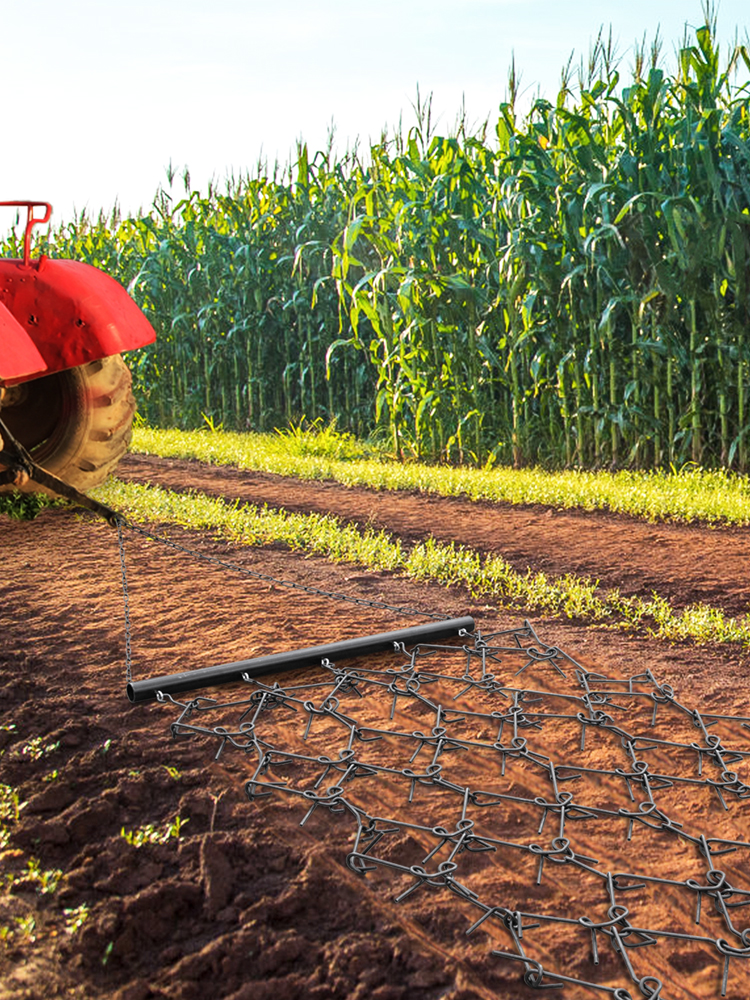 Vevor Long Drag Chain Harrow 8'x 5'6' Atv Rake For Landscape Yard