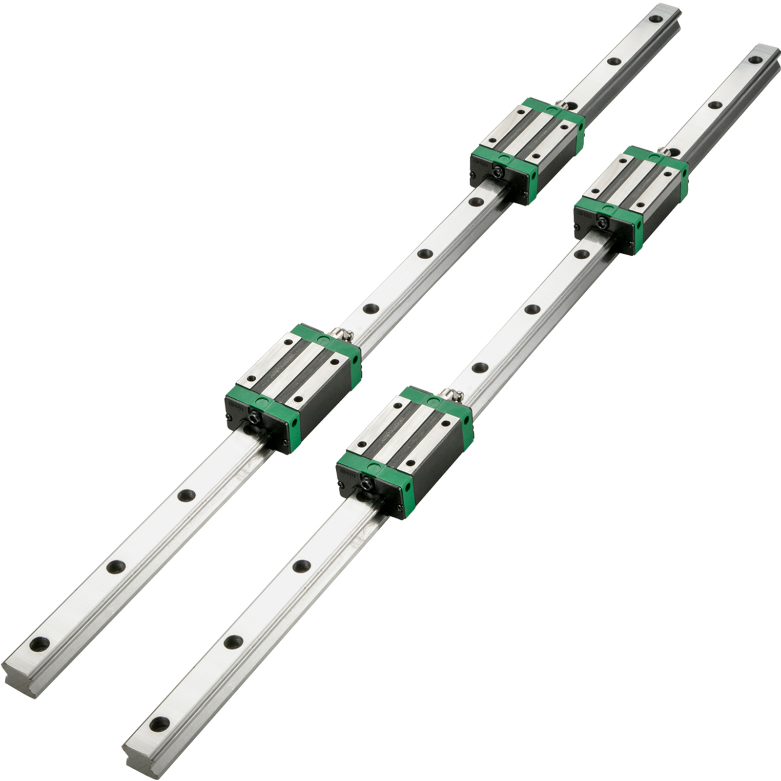 GUWANJI Linear Rail 20-800mm 2 X Linear Slide Rail with 4 X Pillow Block Carriage Bearing Block Linear Rail Support for Automated Machines and Equipments