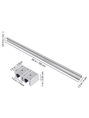 VEVOR Guida Lineare CNC SBR16-500mm Guide di Scorrimento Lineari per  Macchina CNC 2 Pezzi Con