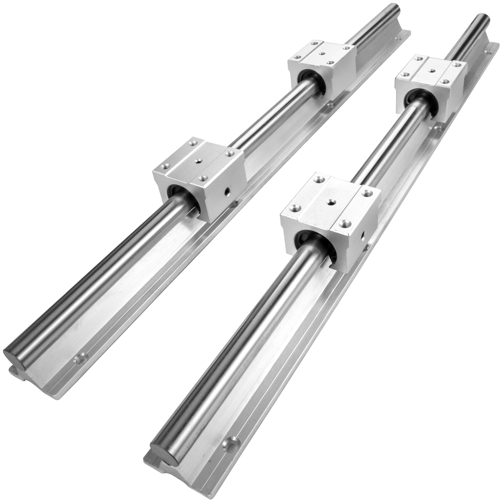 Ensemble Rail Linéaire 8mm X 400mm - 2 Rails + 4 Roulements SCS8UU + 4 Supports SK8 - Pour CNC Et Imprimante 3D
