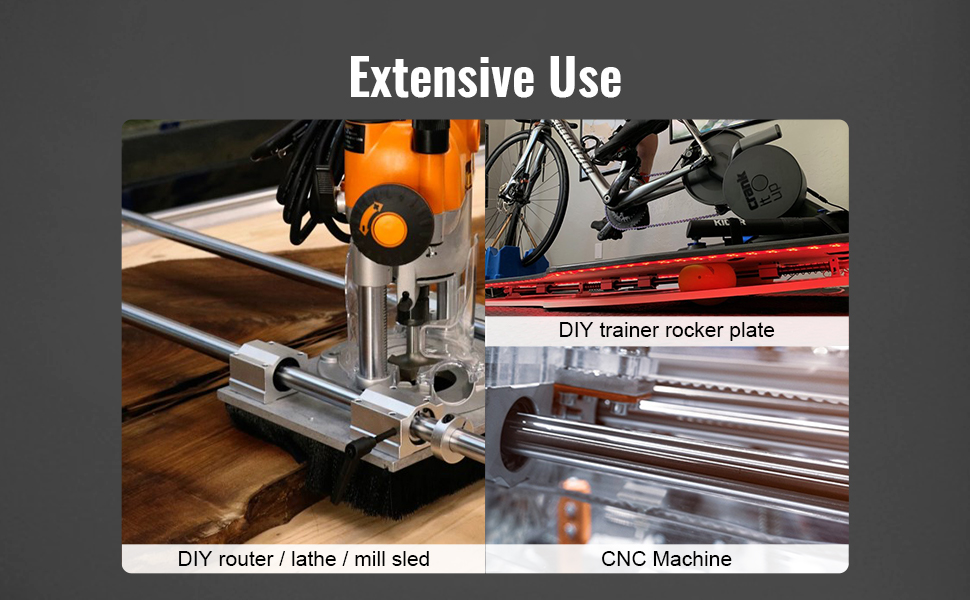 VEVOR Linear Guide Rail Set, SBR20 1200mm, 2 PCS 47.2 in/1200 mm SBR20 ...